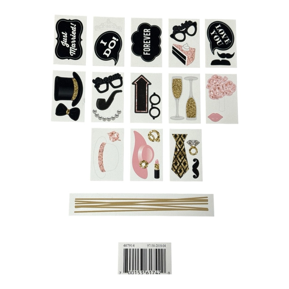 WEDDING PHOTO BOOTH PROPS with 206 pieces included - Picture 3 of 4